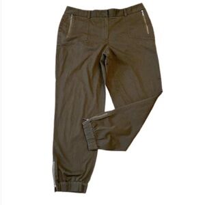 Nordstrom Khaki Cargo Joggers Pants with Elastic Cuffs & Zipper Ankles